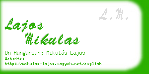 lajos mikulas business card